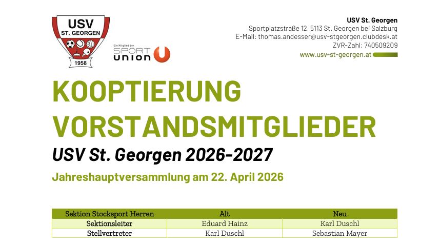 koopt. Vorstandsmitglieder